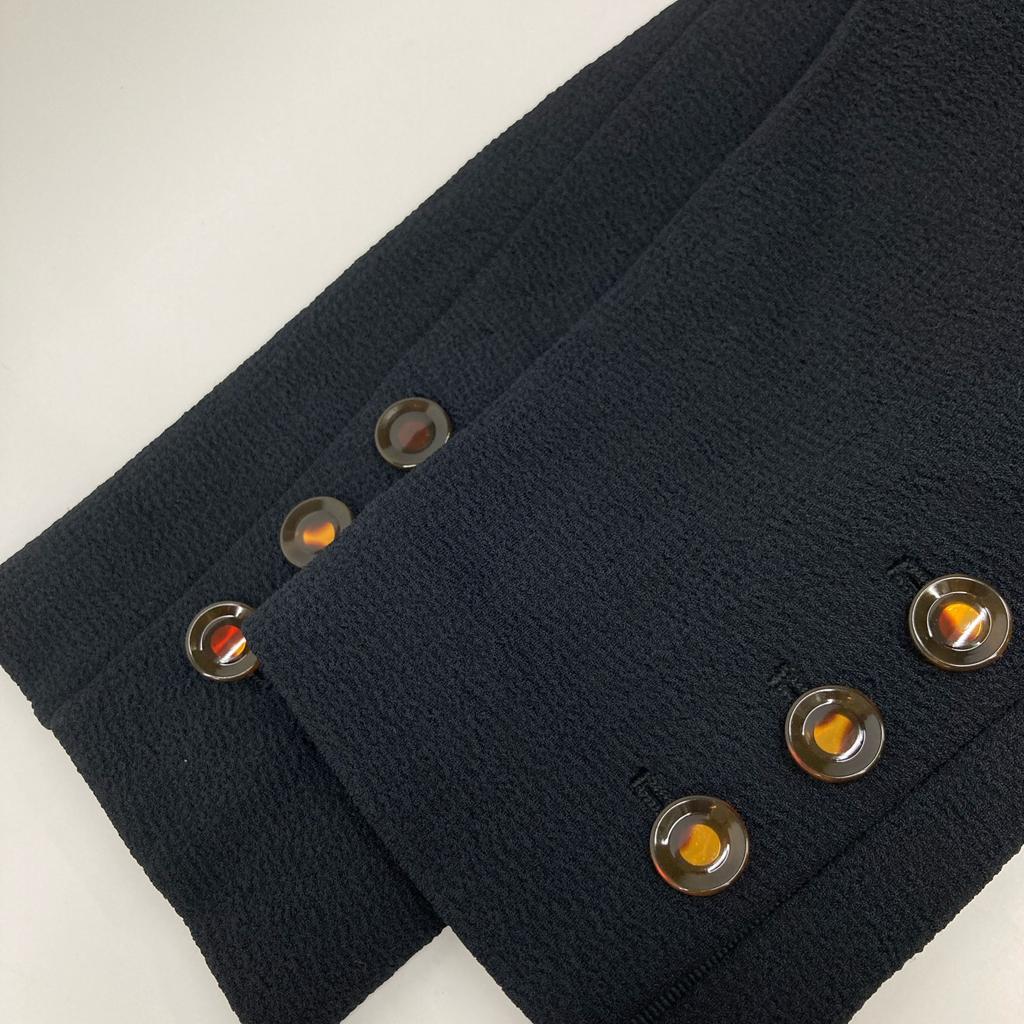 Giorgio Armani 3HAG74 AJXTZ Black Seersucker Single Breasted Jacket Jacket 48 blackUsed