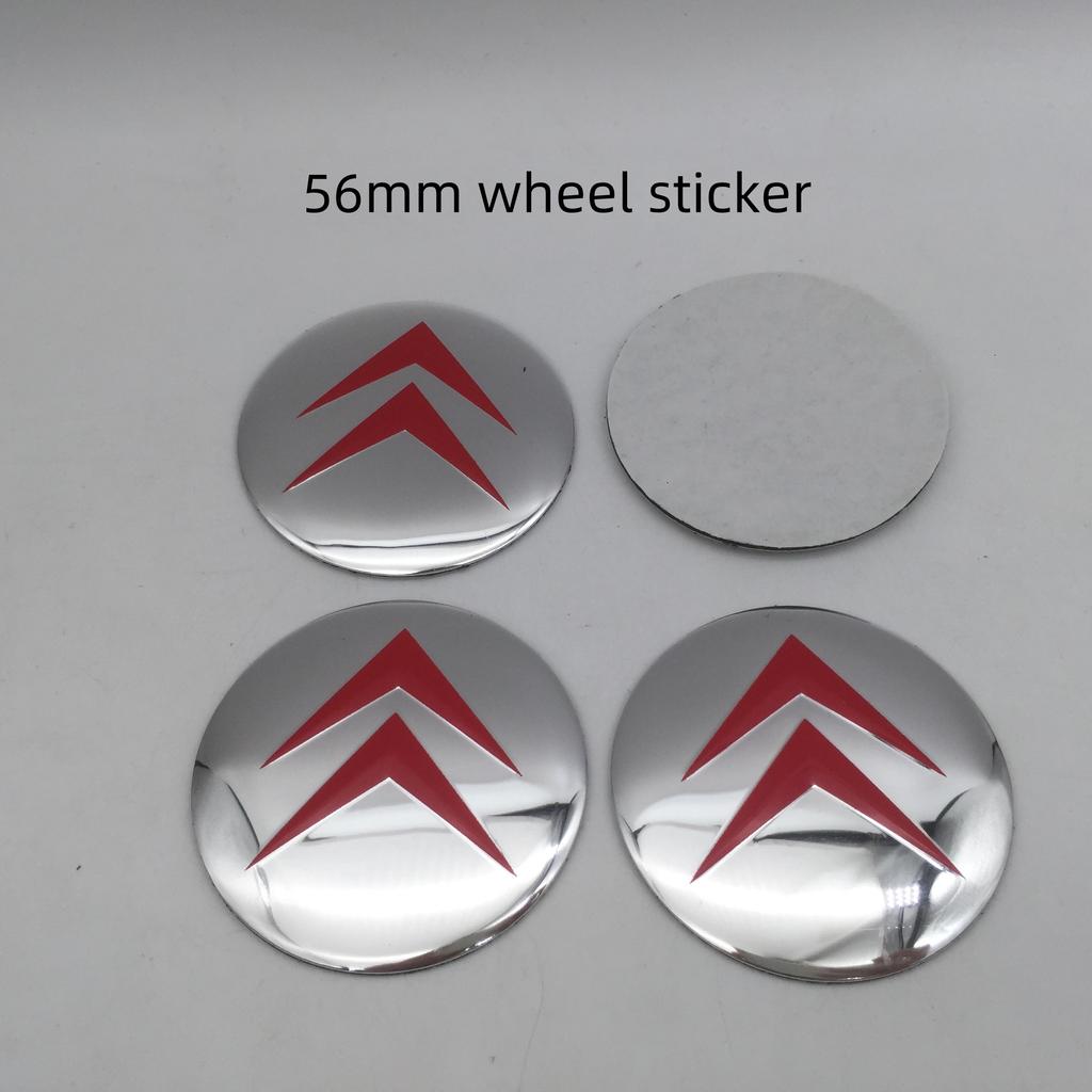 4pcs 3D 56mm 60mm 65mm For Citroen Car emblem Wheel hub Center Cap Badge covers sticker Decals Styling accessories