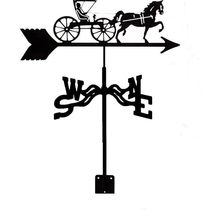 Wetterfahnen-Ornament aus Edelstahl für den Außenhof