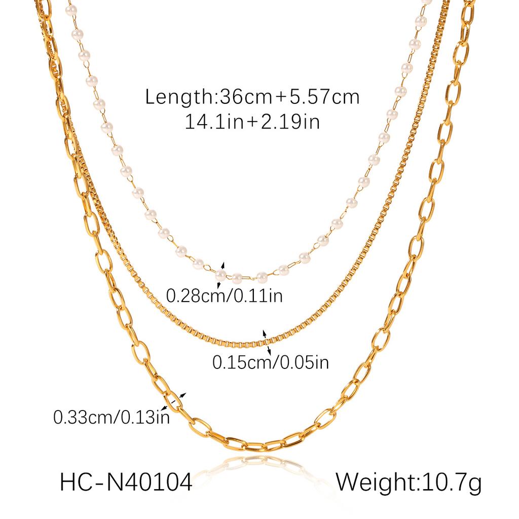 Light Luxury 18K Gold Plated Multi-Layer Stainless Steel Necklace, High-End Titanium Steel Jewelry, Non-Fading Neck Chain