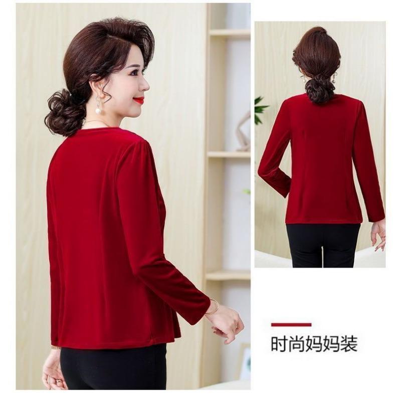 Spring and Autumn Women's Buttoned Long Sleeve Solid Color Pullover Chiffon Fashion Casual Top