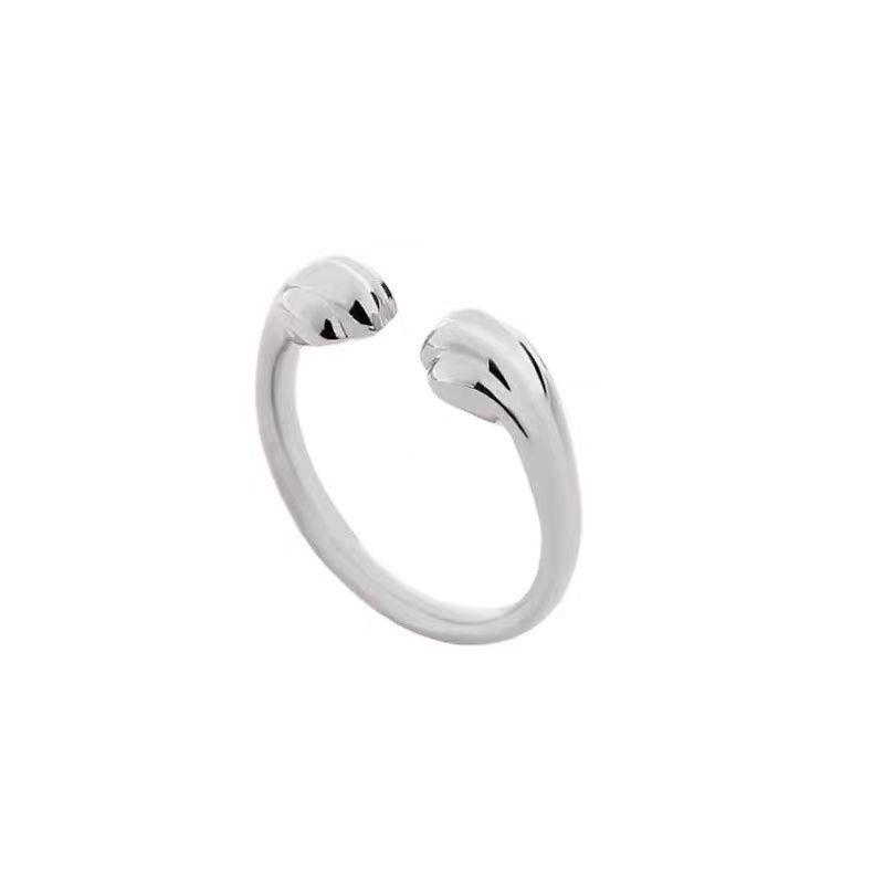 Cute cat claw ring female design sense open index finger ring simple hand