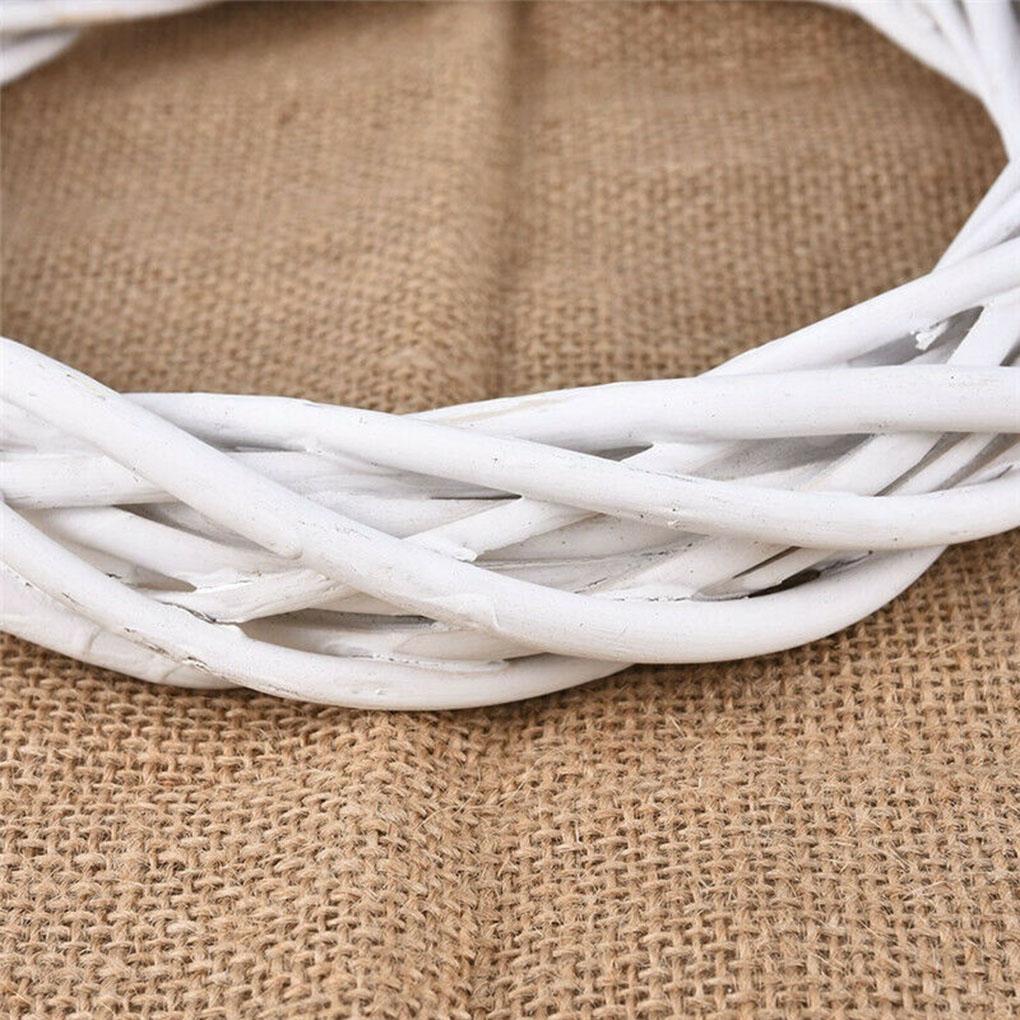 Christmas Rattan Ring White Wreath Garland Hanging Wreath Wicker Door 10-30CM