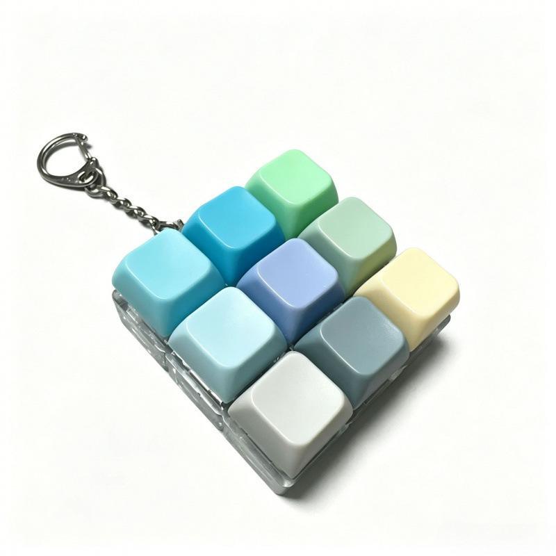 Cute Pastel Keyboard Fidget Keychain Clickable Buttons Fun Stress Relief Toy Ideal Holiday Gift for Kids Adults Office Staff