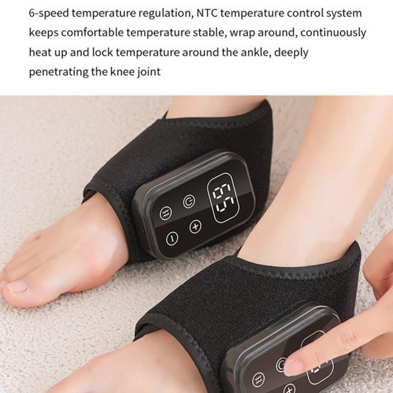 Electric Ankle Massager Achilles Tendonitis Pain Relief Ankle Heating Pad Wrap 5-Speed Vibration 6