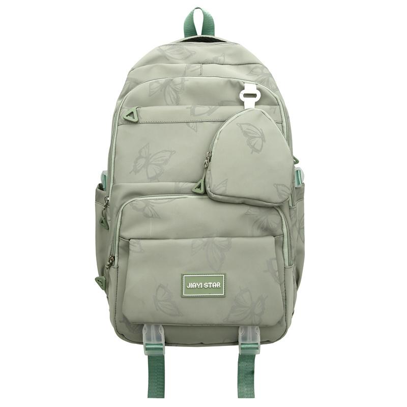 Butterfly Print Backpack Student Schoolbag Women's Large Capacity Travel Lightweight Backpack with Coin Purse