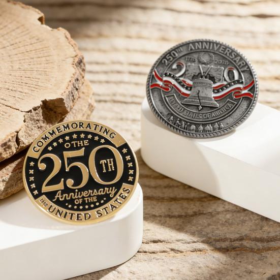 2026 Brooch Commemorating 250th US Anniversary Alloy Enamel Pin with Flag Liberty Bell Butterfly Buckle Suit Lapel