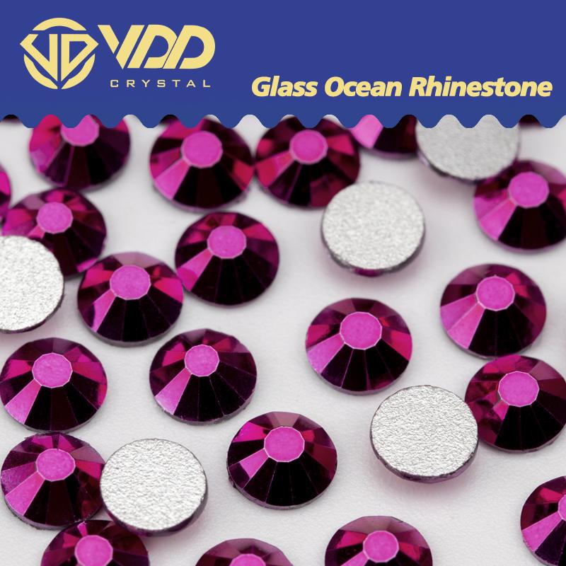 VDD 161 Metallic Fuchsia SS4-SS30 Glass Rhinestones Crystal Flatback Strass Glitter Stones for DIY Nail Art Crafts Decorations