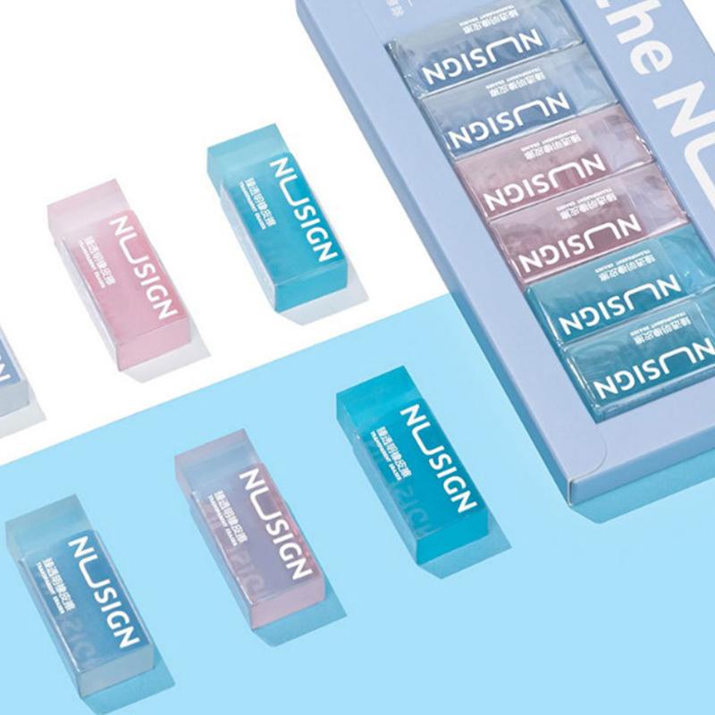 Cute Soft Erasers Transparent Eraser Ins Simplicity Solid Color Eraser Wipe Clean Eraser Lovely Student Stationery Supplies