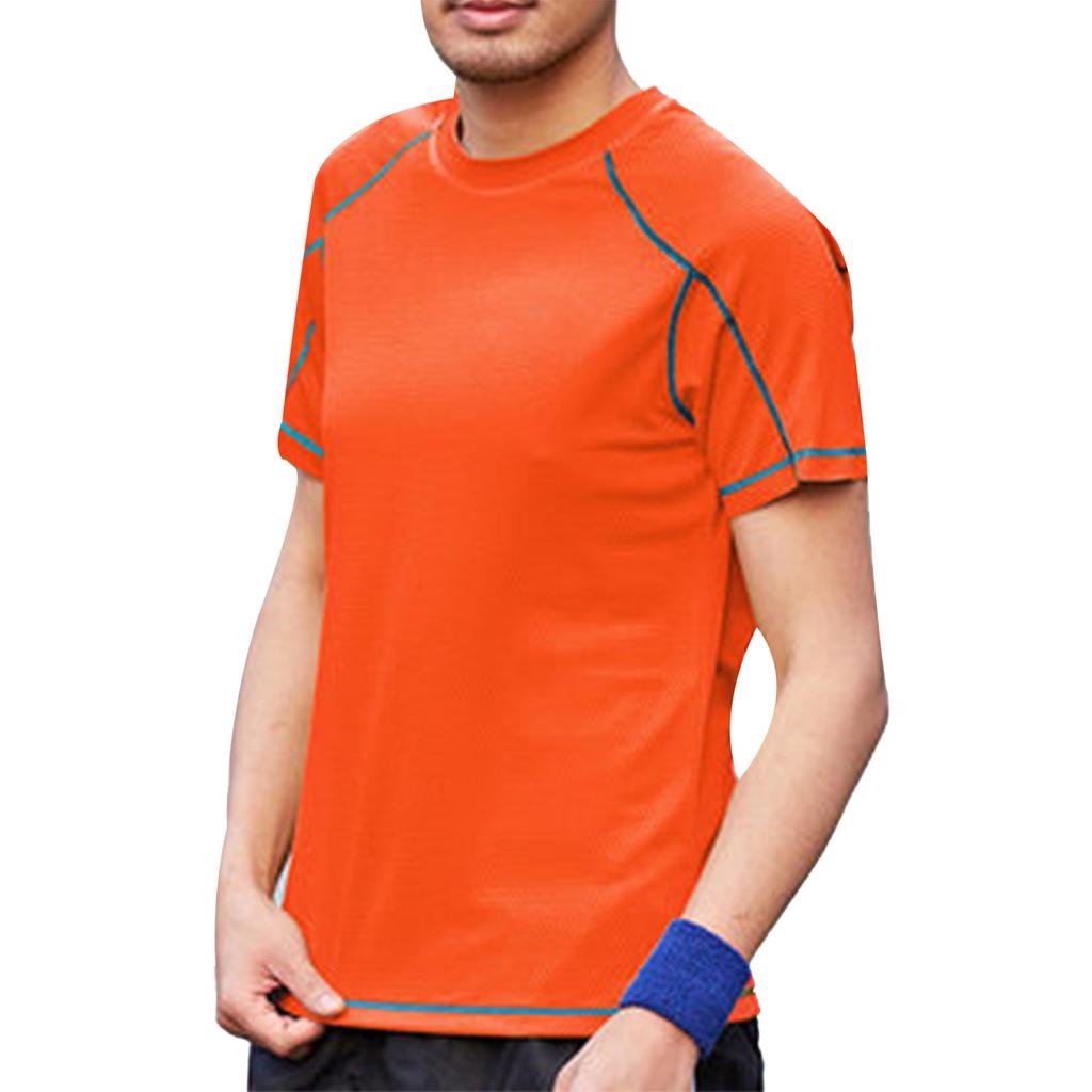 Athletic Men's Performance Short Sleeve T-Shirt Male's Breathable Ice-silk Quick-drying Running Sports Top