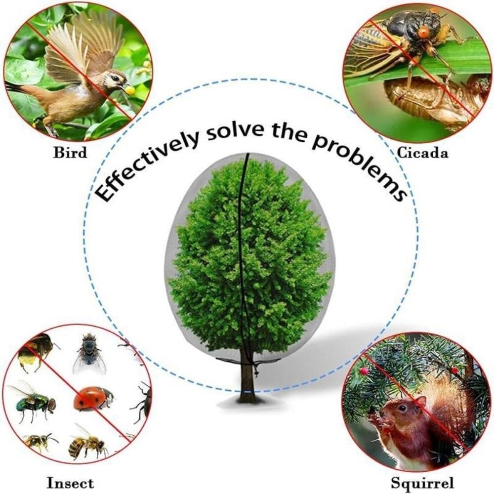 Drawstring Plant Protection Net Thickened with Zipper Fruit Insect Netting Mesh Anti-Bird Garden Netting Cover Plant Protection