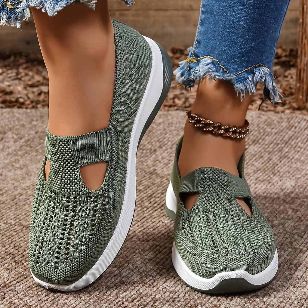 Fashion Women's Breathable Hollow Flat Sneakers - Casual Comfortable Walking Shoes for All Seasons Light Outdoor Footwear