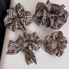 Korean Retro Plaid Scrunchie Hair Tie Headband for Women