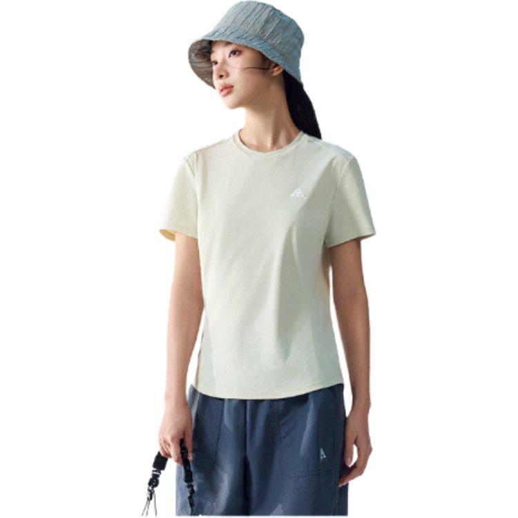 Anta Outdoors Short Sleeve Knitted T-Shirt Summer 2026 Women Tops Warm-Jade-White 962626104-2