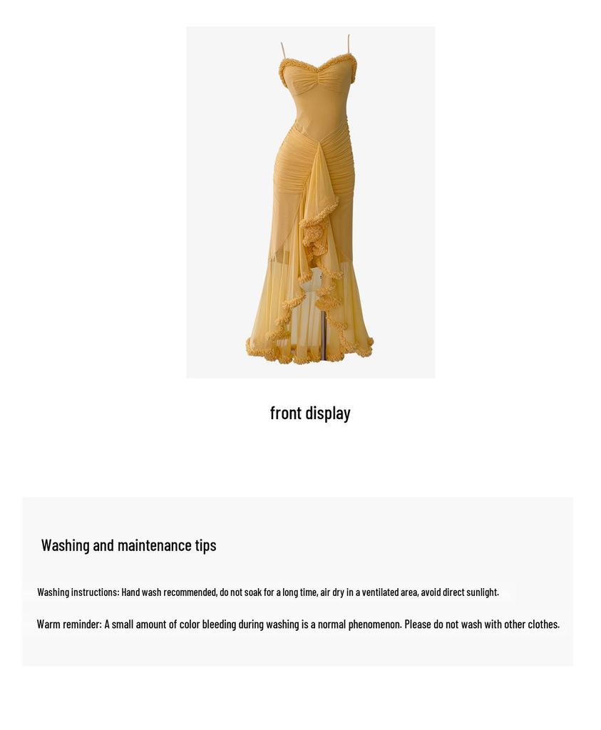 Elegantes Fischgräten-Netzkleid im französischen Stil: Eng anliegendes Abendkleid mit Trägern