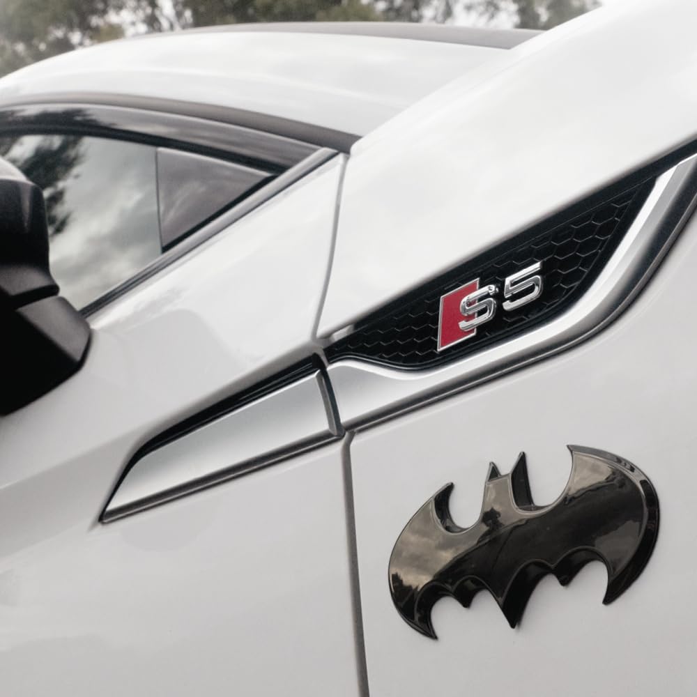 Fan Emblems Batman Car Emblem 1989 Batwing Batarang Symbol 3D Auto Badge Black Chrome X X Inches Officially Licensed DC Car Accessories - - COLOR -