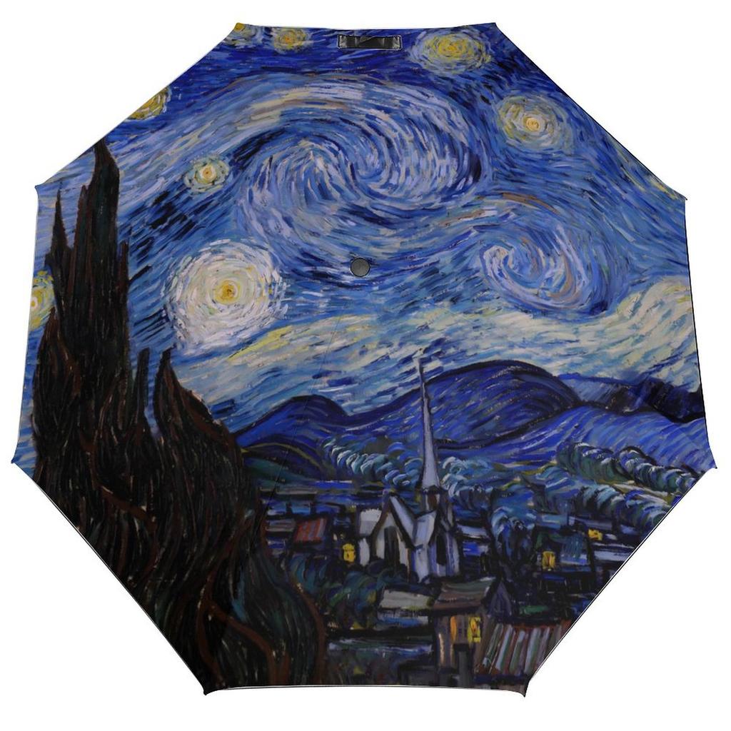 Vincent Van Gogh Paraply Landskapsmönster Sol Anti-UV Paraply Stark Mode Automatiskt Utomhus Målningsparaply