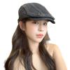 Summer Japanese washed Denim Front Hat for Women with Versatile Retro Big Head Circumference Showing Face Little Painter Hat Wearing Beret
