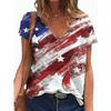 Holiday Digital Printing Women'S V-Neck 3D Printing Large Size Casual T-Shirt