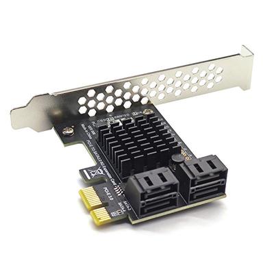 PCI-E GEN3 To SATA3.0 4-Port 6G Expansion Card with Asmedia ASM1064 for IPFS Hard Drives