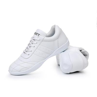 Athletic Cheerleading Shoes Training Competition Shoes Dance Shoes Adult Soft Bottom Square Dance White Aerobics Shoes Female