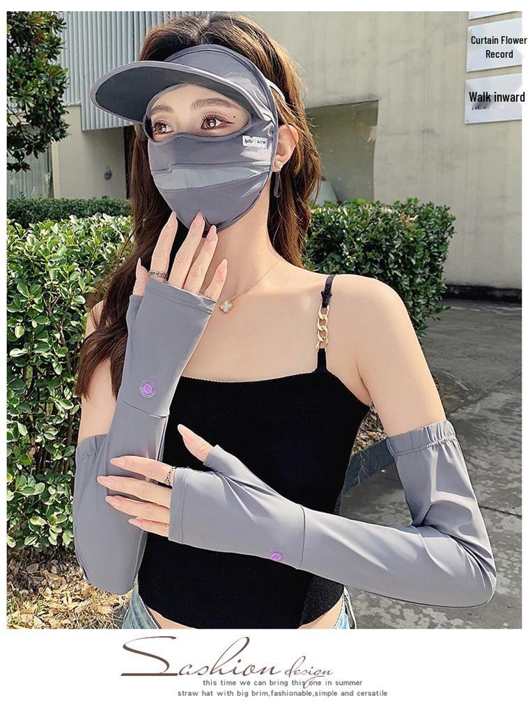 Women's Breathable Summer Sunscreen Face Mask with Brim for Cycling