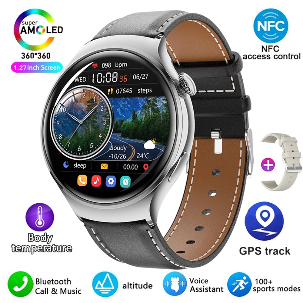 2024 Neue Damenuhr 4 Smart Watch GT4 Pro Mini AMOLED-Bildschirm GPS Motion Track NFC Bluetooth-Anruf Original Smartwatch