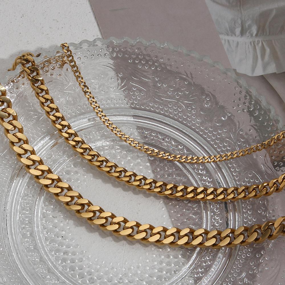 2026 Trendy Miami Cuban Chain Anklets 18K Gold Plated Punk Different Width Waterproof Anklets for Women Jewelry Accessories