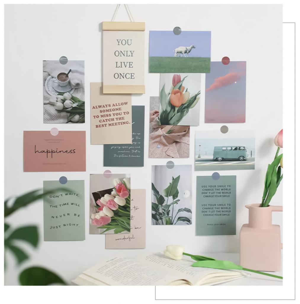 Donalee Stylish and Cute Postcards, Set of 30, Postcard Size, Scandinavian, Korean, and International Designs, Interior Decor, Mini Posters (Love