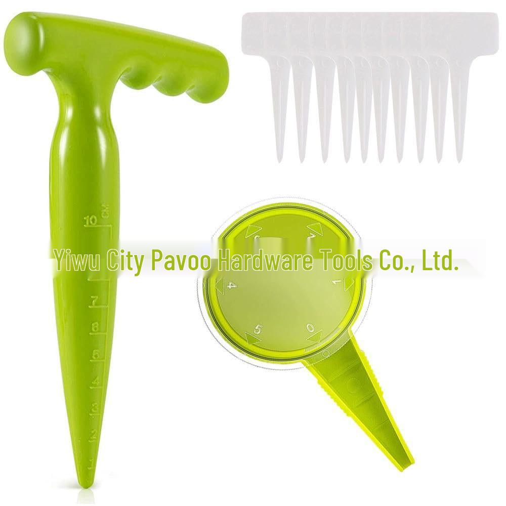 5-Speed Adjustable Fluorescent Green Seeder & Hole Puncher Gardening Tool Set