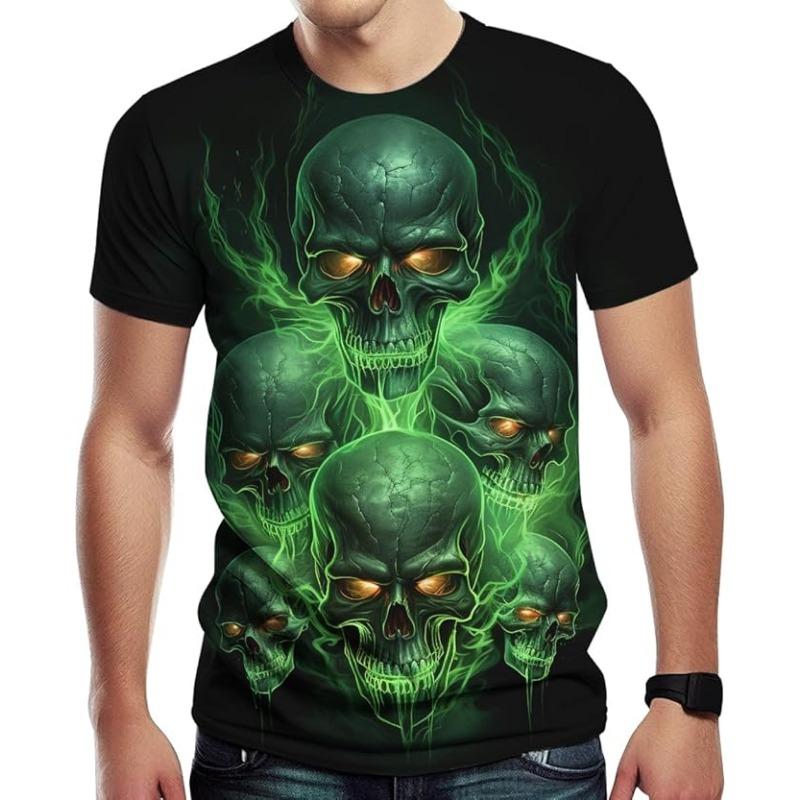 

Мужская летняя 3D футболка Модная повседневная свободная с принтом черепа и круглым вырезом, с коротким рукавом, топ S- 6XL 6XL