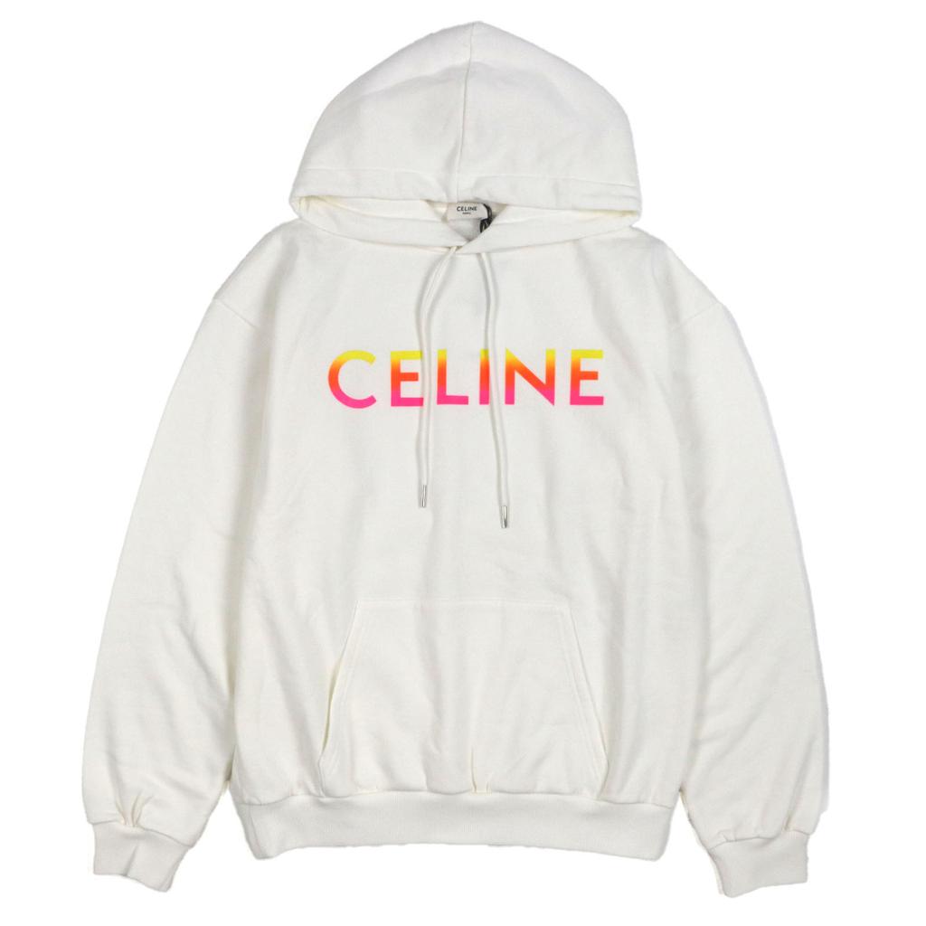 Celine Hoodie White Cotton Mens S 2Y753670Q Used