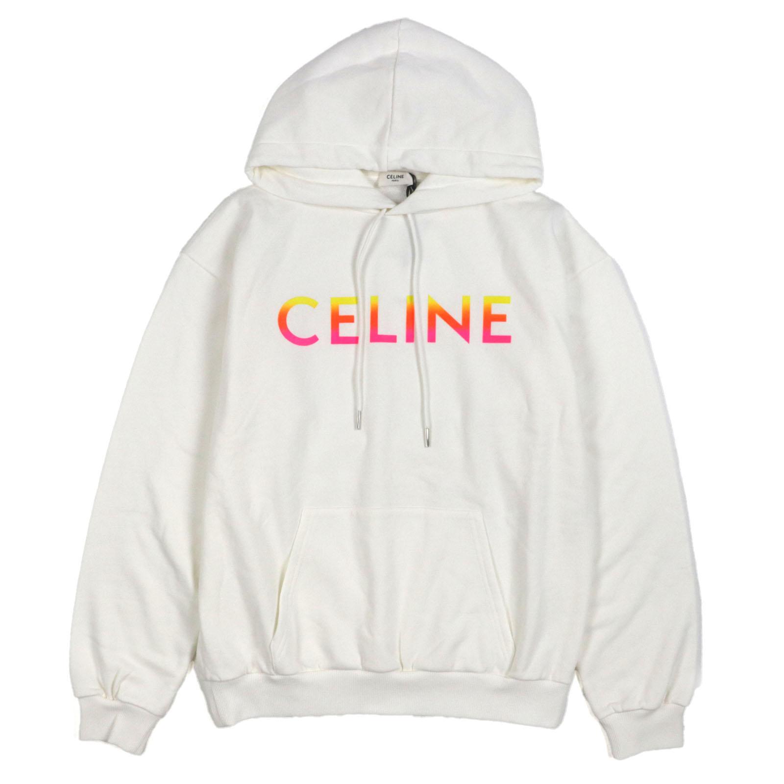 

CELINE hoodie white cotton mens S 2Y753670Q Used