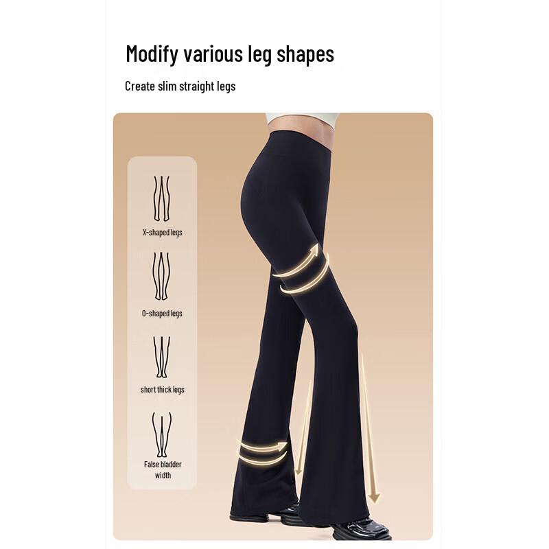 Langsha Women's High-Waisted Fleece-Lined Bootcut Shark Yoga Pants