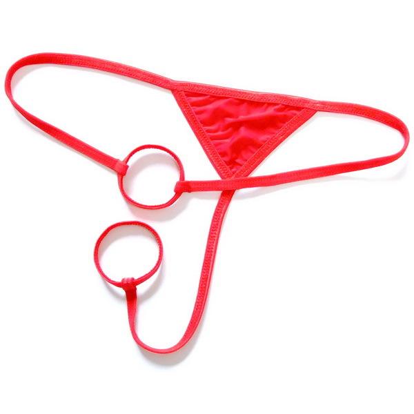 Penis Hole G-String Sexy Man Cock Ring T-Back Thongs Erotic Lingerie Men Sex Panties Crotchless Underpants Low Rise Underwear