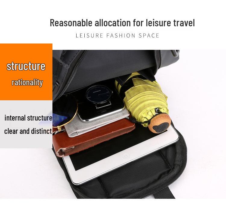Men's USB Charging Multifunction Shoulder Chest Bag Backpack