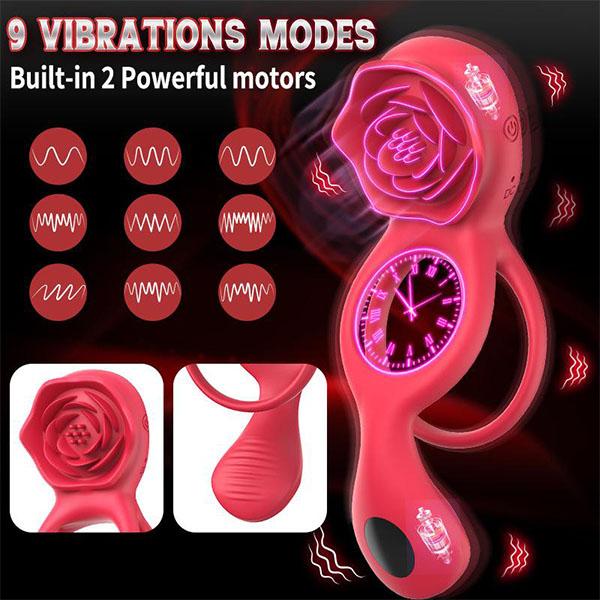 9 Vibrations Male Couple Sex Toy Vibrating Cock Ring Clitoral Stimulator Testicle Massager Penis Ring Vibrator Couples Sex Toys for Men Women