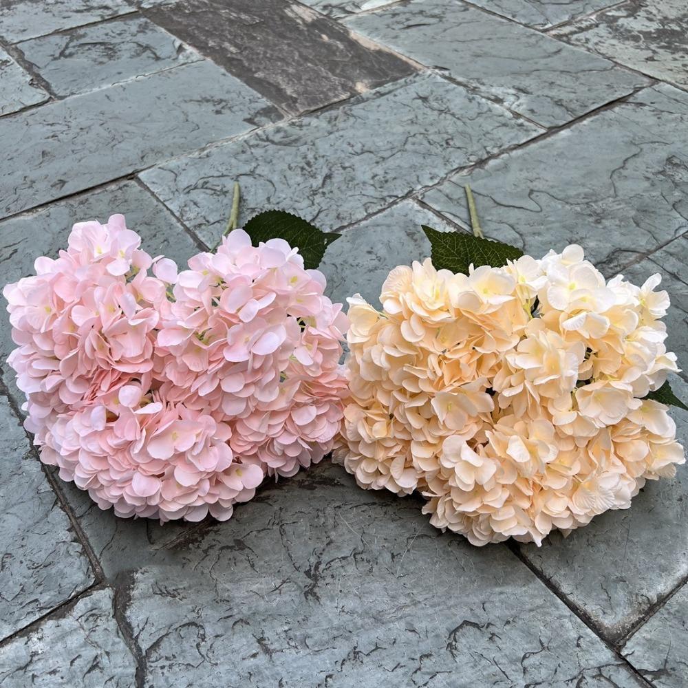 Large Size Fake Hydrangea Flowers 5 Heads Bridal Hydrangea Bouquet  for Home Party Wedding
