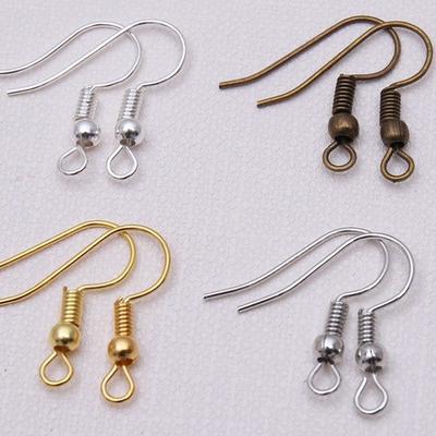 100x Earring Hooks Wires Fish Hooks Gold Silver Plated Jewellery Findings DIY