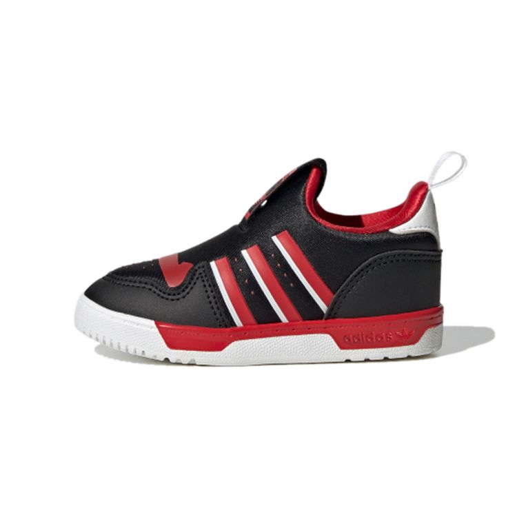 Adidas Originals Rivalry Low 360 Trendy Comfortable Low-Top Walking Shoes Baby Shoes Black Red FV7213