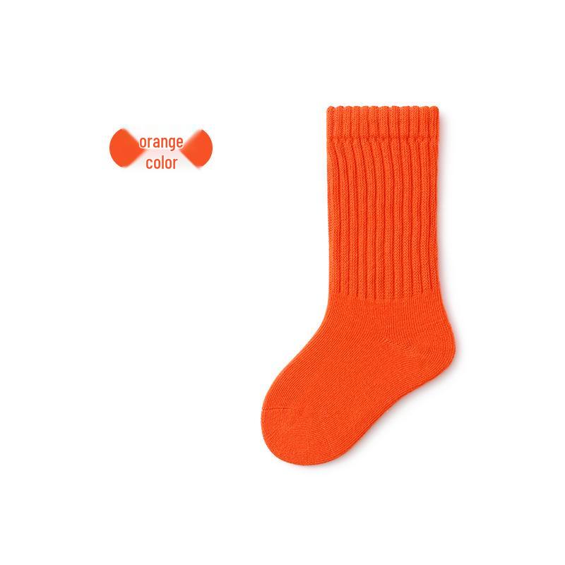 Children's Mid-Calf Cotton Socks for Boys and Girls - Spring/Autumn Style, Loose-Top Princess Design, Infant & Student Sports Socks.