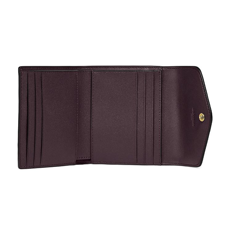 Coach Wyn 11 Mode Unifarbene Lässige Leder Umschlag Clutch Geldbörse Damen Clutch Schwarz C2328-LIBLK