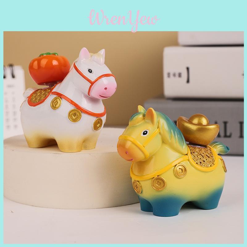 Small Pony Fortune Resin Desk Ornament With Lucky Symbols For Office Decor And Giftgiving