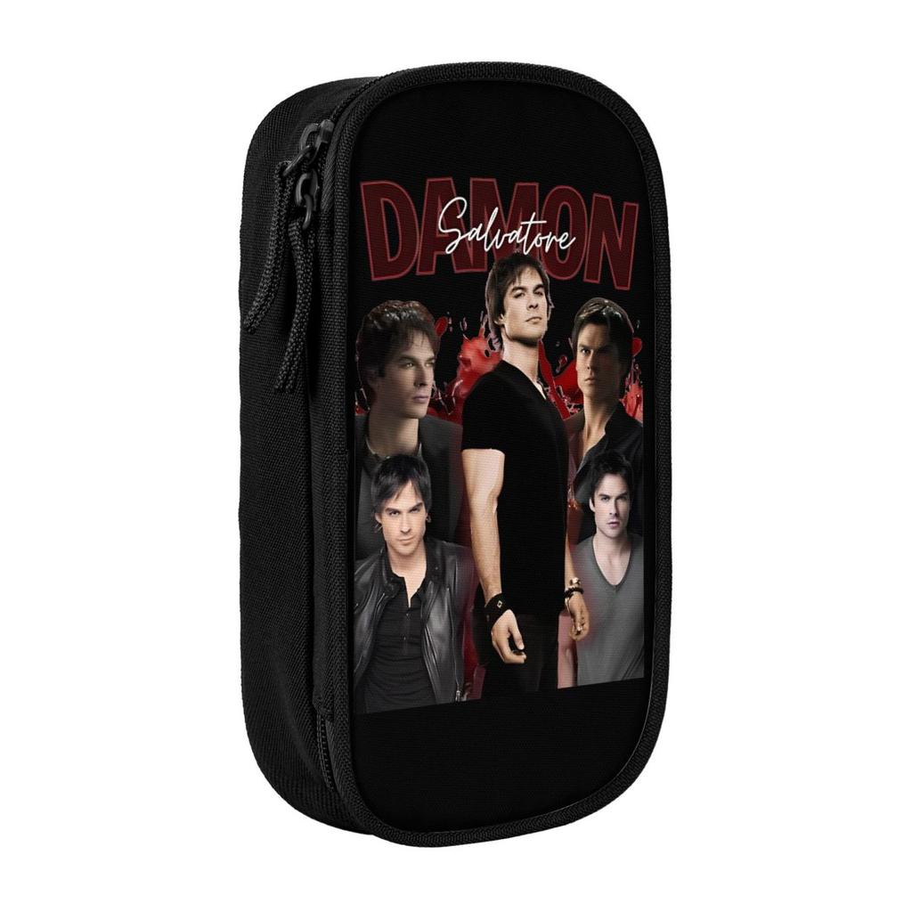 Damon Salvatore Pencil Cases Fun The Vampire Diaries Pen Bags Girl Boy Large Storage School Supplies Cosmetic Pencilcases