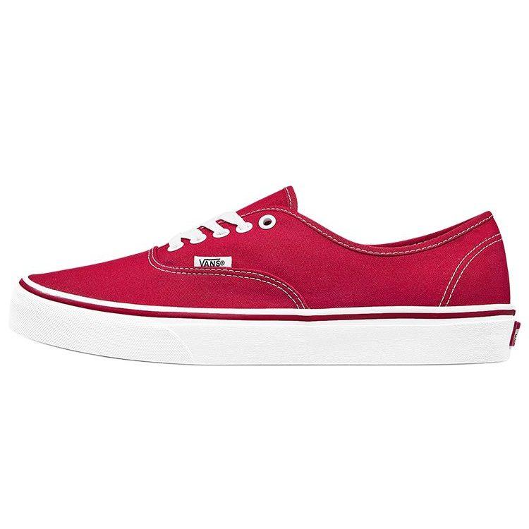 Vans Authentic Classic Canvas Low top Skateboard Shoes Unisex Red VN000EE3RED