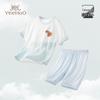 YEEHOO 50S Modal Kids' Bear Print Short Sleeve Pajama Set