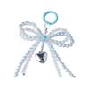 Versatile Fashion Bag Accessory Chic Pearls and Crystal Bowknot Pendant Keychain Accessory for Purses and Phones