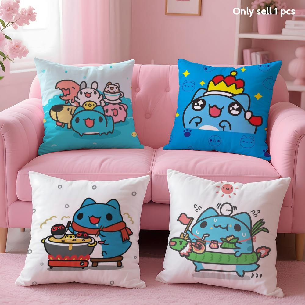 B-Bugcat C-Capoo Cushion Cover Soft Short Plush Double-Sided Printing Home Decor Machine Washable Pillow Case Gift