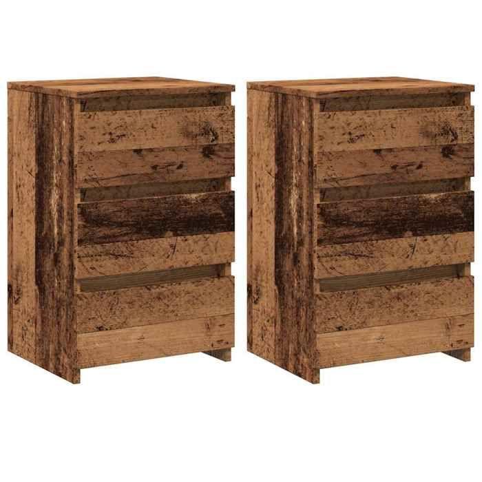 VidaXL Bedside Tables 2 Pcs Old Wood 40x35x62.5 Cm Engineered Wood, Bedside Cabinet, Side Table, Bed Cabinet, 856523