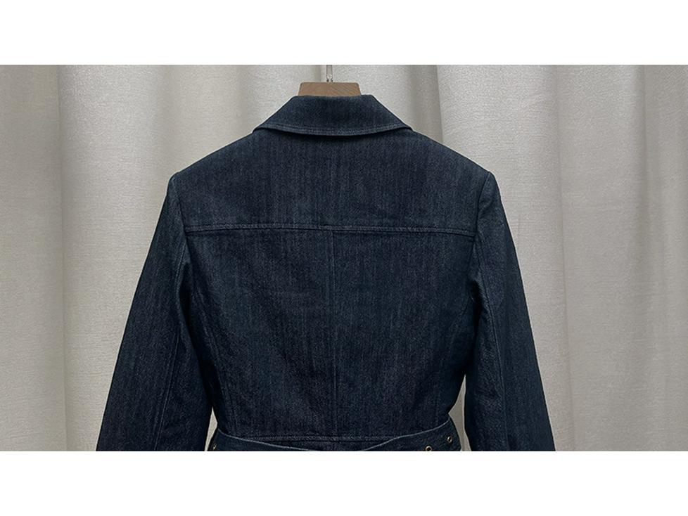 Zhu Zhu Blue Denim Women's Two-Piece Set: Stylish Suit Jacket & Slimming Jeans